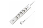 Voedingskabel (extern) - MicroConnect - power strip - 5-way on/off switch - MC-GRU00515WS-USB