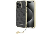 Mobiel - Covers & Cases - GUESS GUHCP15LGF4GGR iPhone 15 Pro 6.1" gray/gray hardcase 4G Charms Collection - 3666339171681