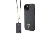 Mobiel - Covers & Cases - GUESS GUHCP15SP4TDSCPK iPhone 15 6.1" black/black hardcase Crossbody 4G Metal Logo - 3666339146801