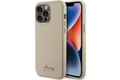 Mobiel - Covers & Cases - GUESS Glitter Glossy Script case for iPhone 15 Pro - gold - 3666339155506