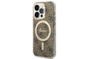 Mobiel - Covers & Cases - GUESS IML 4G MagSafe case for iPhone 15 Pro - brown - 3666339194604