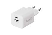 Mobiel - Adapters & Opladers - X2O 35W Dual Home Charger Set USB-C/A w. 1.2m cable GaN - White - TR439004 + CA002-CC-AW 1.2M