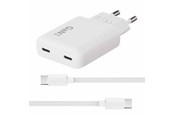 Mobiel - Adapters & Opladers - X2O 65W GaN Dual SLIM AVS Charger (Incl. 1.5 m USB-C to USB-C Cable) - White - 01057
