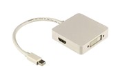 Beelscherm- en tv-kabel - Deltaco DP-MULTI1 - adapter - DisplayPort / HDMI / DVI - 20 cm - DP-MULTI1