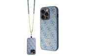Mobiel - Covers & Cases - GUESS Crossbody 4G Metal Logo Case for iPhone 14 Pro - Blue - 3666339147068