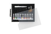 Schrijf- en tekenartikelen - Nassau Black Wooden Acrylic Suitcase Set - 21 pcs. - AR099503