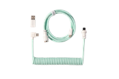 Toetsenbord - Keychron Gekrulde aviator USB 8K-kabel met haakse connector (Mint) - Toetsenbordkabel - Blauw - Cab-46