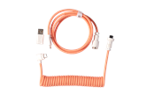 Toetsenbord - Keychron Gekrulde aviator USB 8K-kabel met haakse connector (Pink Orange) - Toetsenbordkabel - Roze - Cab-42