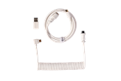 Toetsenbord - Keychron Gekrulde aviator USB 8K-kabel met haakse connector (White) - Toetsenbordkabel - Wit - Cab-30