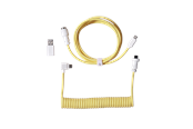 Toetsenbord - Keychron Gekrulde aviator USB 8K-kabel met haakse connector (Yellow) - Toetsenbordkabel - Geel - Cab-44