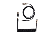 Toetsenbord - Keychron Gekrulde aviator USB 8K-kabel met rechte connector (Black) - Toetsenbordkabel - Zwart - Cab-49