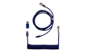 Toetsenbord - Keychron Gekrulde aviator USB 8K-kabel met rechte connector (Blue) - Toetsenbordkabel - Blauw - Cab-51