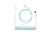 Toetsenbord - Keychron Gekrulde aviator USB 8K-kabel met rechte connector (Light Blue) - Toetsenbordkabel - Blauw - Cab-36