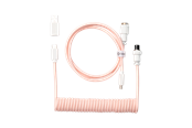 Toetsenbord - Keychron Gekrulde aviator USB 8K-kabel met rechte connector (Light Pink) - Toetsenbordkabel - Roze - Cab-32