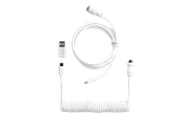 Toetsenbord - Keychron Gekrulde aviator USB 8K-kabel met rechte connector (White) - Toetsenbordkabel - Wit - Cab-48
