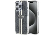 Mobiel - Covers & Cases - GUESS IML 4G Gold Stripe case for iPhone 15 Pro - black - 3666339222703