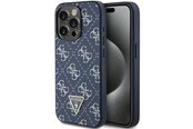Mobiel - Covers & Cases - GUESS 4G Triangle Metal Logo case for iPhone 15 Pro - blue - 3666339225926