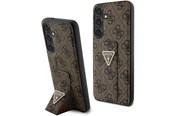 Mobiel - Covers & Cases - GUESS GUHCS24SPGS4TDW S24 S921 brown/brown hardcase Grip Stand 4G Triangle Strass - 3666339241421