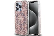 Mobiel - Covers & Cases - GUESS IML GCube MagSafe case for iPhone 15 Pro - pink - 3666339222000