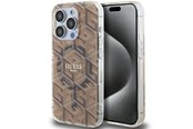 Mobiel - Covers & Cases - GUESS IML GCube MagSafe case for iPhone 15 Pro Max - brown - 3666339222154