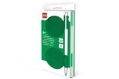 School accessoires - LEGO Afsluitbaar notitieboek met 1×2 Brick-design en groene gelpen - 4003064-53697