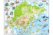 Puzzels - Larsen Puzzles Asia Topographical Map Jigsaw Puzzle – 63 pieces Maxi (36.5 x 28.5 cm) 2D Puzzels - A30