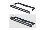 Accessoires - StarTech.com Startech blank keystone patch panel - 1U - 19" - with cable management bar for RJ45 - TAA Compliant - C6PANELSTP241U