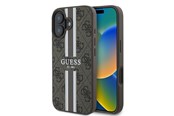 Mobiel - Covers & Cases - GUESS 4G Printed Stripes MagSafe iPhone 16 Plus Case - Brown - 3666339342135