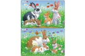 Puzzels - Larsen Puzzles Rabbit Puzzles 2 assorted designs – 8 pieces Midi (28.5 cm x 18.3 cm) 2D Puzzels - CU3