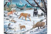 Puzzels - Larsen Puzzles Puzzle Winter Wildlife in Siberia and Northeast Asia - 66 pieces Maxi (36.5x28.5 cm) 2D Puzzels - FH34