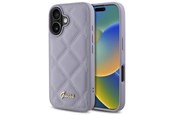 Mobiel - Covers & Cases - GUESS Quilted Metal Logo case for iPhone 16 - light purple - 3666339346461