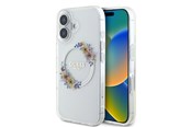 Mobiel - Covers & Cases - GUESS IML Flowers Wreath MagSafe Case for iPhone 16 Plus - Clear - 3666339311438
