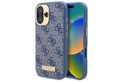Mobiel - Covers & Cases - GUESS 4G Logo Plate MagSafe Case for iPhone 16 - Blue - 3666339345327