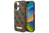 Mobiel - Covers & Cases - GUESS 4G Logo Plate MagSafe case for iPhone 16 - brown - 3666339340100