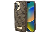 Mobiel - Covers & Cases - GUESS 4G Logo Plate MagSafe Case for iPhone 16 Plus - Brown - 3666339340117