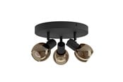 Lampen - EGLO CASTELLAZO PLAFONNIÈRE Ø:250 3L E14 ZWART/KOPER - 902465
