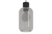 Lampen - EGLO DASMINA HANGAMP Ø:130 E27 ZWART/ZWART-TRANSP. - 903157