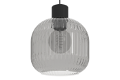 Lampen - EGLO DASMINA HANGAMP Ø:200 E27 ZWART/ZWART-TRANSP. - 903155