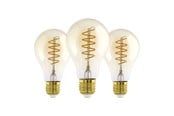 Armaturen & Lampen - EGLO LED spot E27 A60 amber 2200K 500LM 3 stuks E27 - 113141