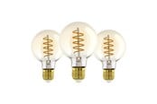 Armaturen & Lampen - EGLO LED spot E27 G80 amber 2200K 500LM 3 stuks E27 - 113139