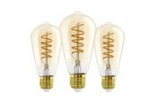 Armaturen & Lampen - EGLO LED spot E27 ST64 amber 2200K 500LM 3 stuks E27 - 113142