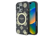 Mobiel - Covers & Cases - GUESS IML Peony On 4G Background MagSafe Case for iPhone 16 Pro Max - Black - 3666339299934