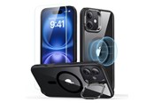 Mobiel - Covers & Cases - ESR Classic Hybrid Kickstand Halolock MagSafe Case Set + Tempered Glass for iPhone 16 - Black - 4894240243640