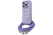 Mobiel - Covers & Cases - GUESS Crossbody Cord Script MagSafe Case for iPhone 16 Pro - Purple - 3666339345860