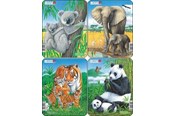 Puzzels - Larsen Puzzles Puzzles: Koala Elephant Tiger Panda (4 assorted designs) – 8 pieces Mini (18.3 x 14.3 cm) 2D Puzzels - V4