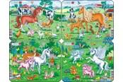 Puzzels - Larsen Puzzles Ponies Unicorns and Friends Puzzle 4 assorted designs – 11 pieces Mini (18.3 x 14.3 cm) 2D Puzzels - V5