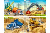 Puzzels - Larsen Puzzles Construction Vehicles Puzzle Assorted (4 designs) – 7 pieces Mini (18.3 x 14.3 cm) 2D Puzzels - Z3