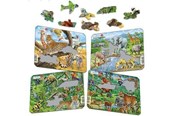 Puzzels - Larsen Puzzles Exotic Animals Puzzle 4 assorted designs – 11 pieces Mini (18.3 x 14.3 cm) 2D Puzzels - Z8