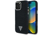 Mobiel - Covers & Cases - GUESS Denim Triangle Logo MagSafe iPhone 16 Pro Max Case - Black - 3666339428150