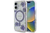 Mobiel - Covers & Cases - GUESS Resin Flowers Glitter MagSafe case for iPhone 16 - purple - 3666339354251